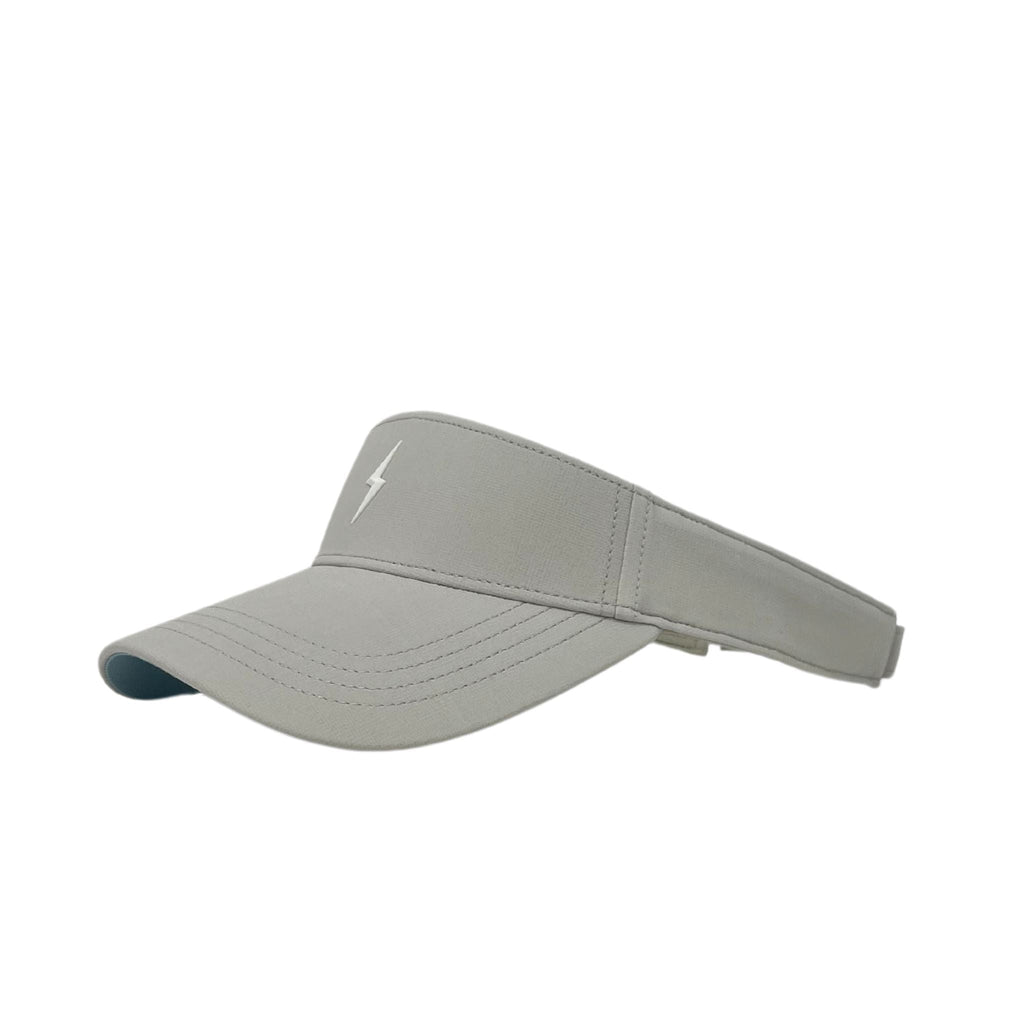 BRUCE BOLT Visor with Velcro Adjustment - GREY w/ WHITE BOLT- quickbuy