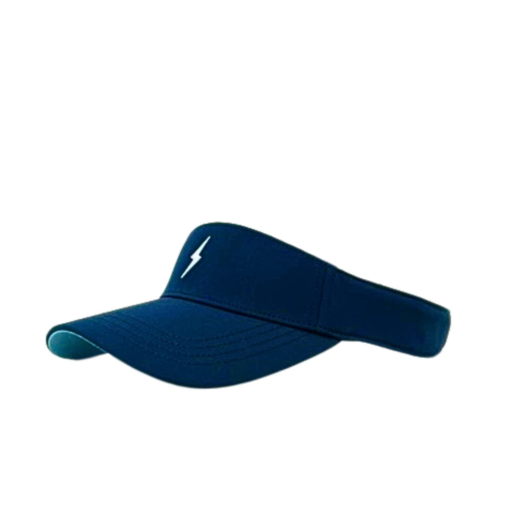 BRUCE BOLT Visor with Velcro Adjustment - NAVY w/ WHITE BOLT- quickbuy