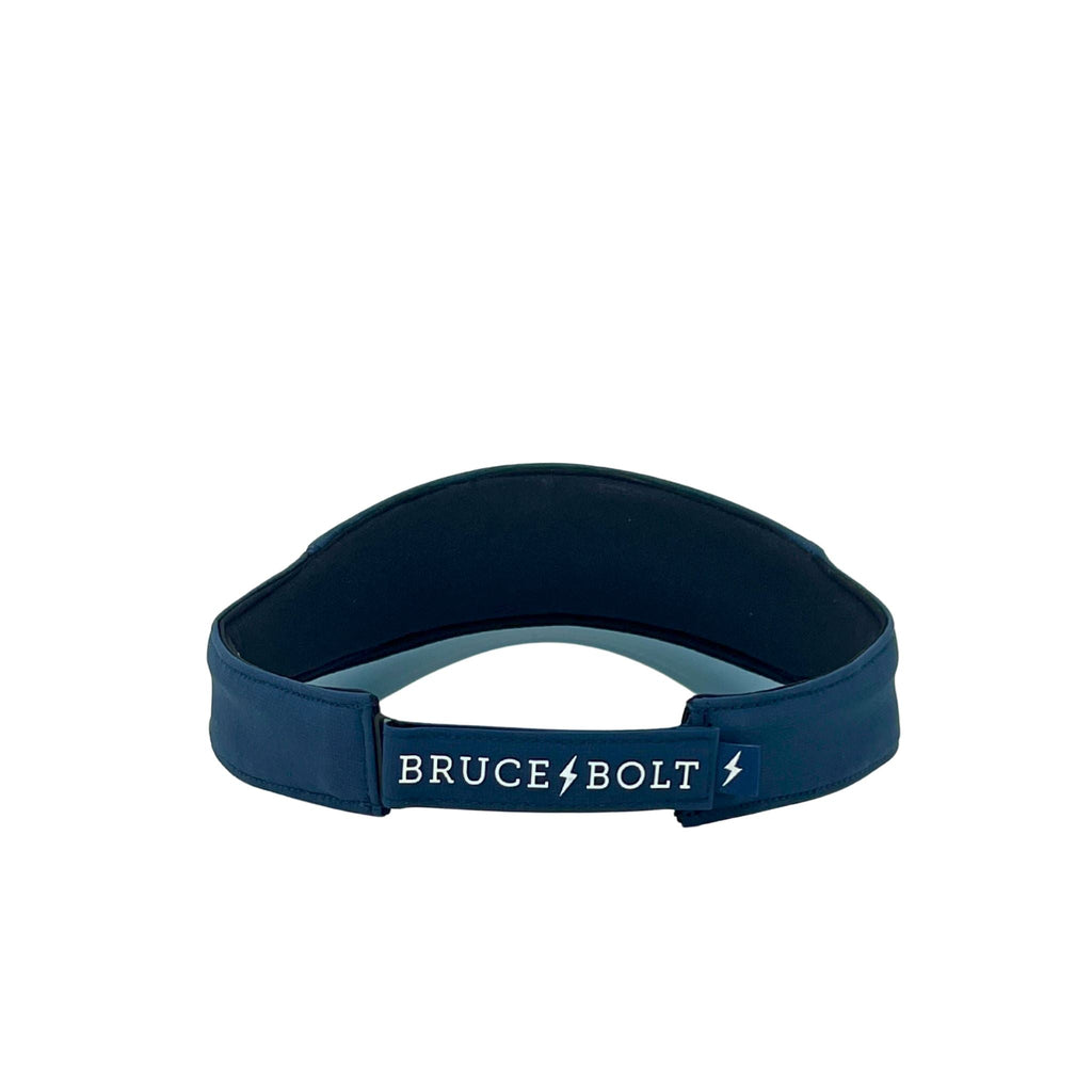 BRUCE BOLT Visor with Velcro Adjustment - NAVY w/ WHITE BOLT- thumb 3
