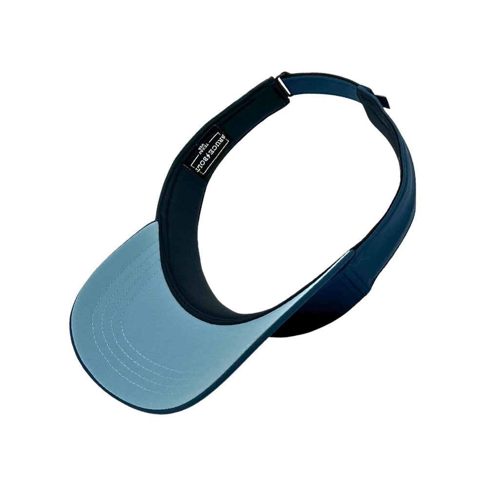 BRUCE BOLT Visor with Velcro Adjustment - NAVY w/ WHITE BOLT- thumb 4