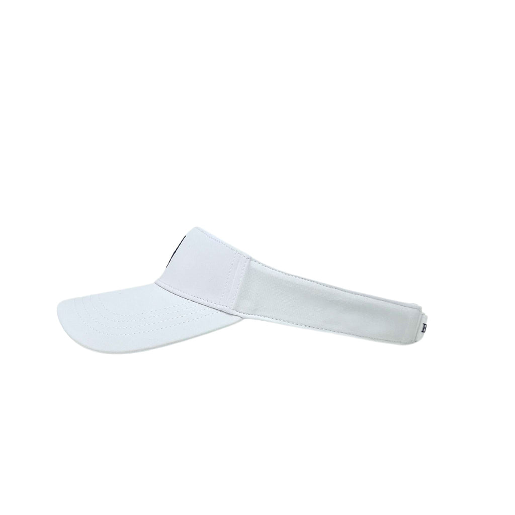 BRUCE BOLT Visor with Velcro Adjustment - WHITE w/ BLACK BOLT- quickbuy