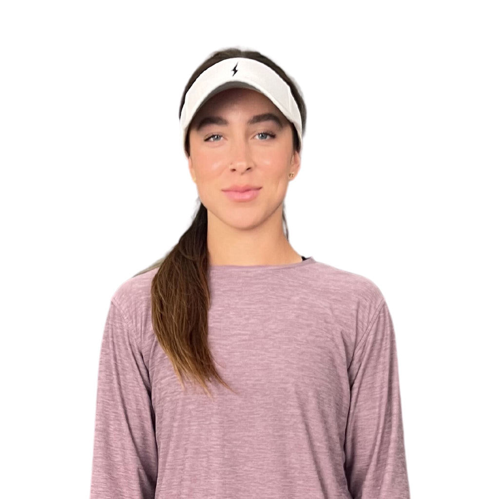 BRUCE BOLT Visor with Velcro Adjustment - WHITE w/ BLACK BOLT- thumb 5