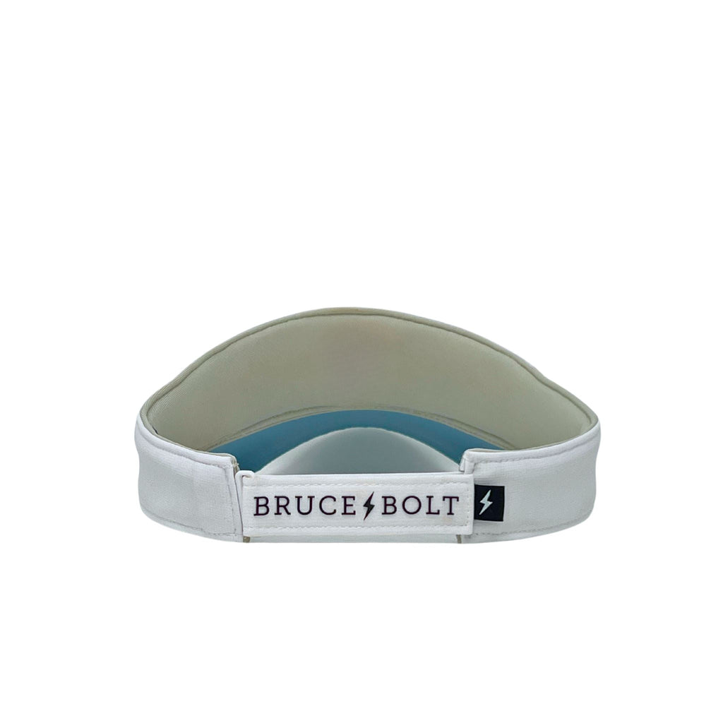 BRUCE BOLT Visor with Velcro Adjustment - WHITE w/ BLACK BOLT- thumb 3