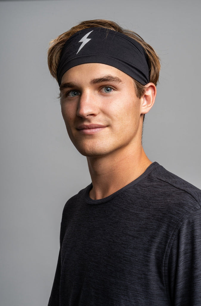 Knitted Performance Wide Headband - Black- quickbuy