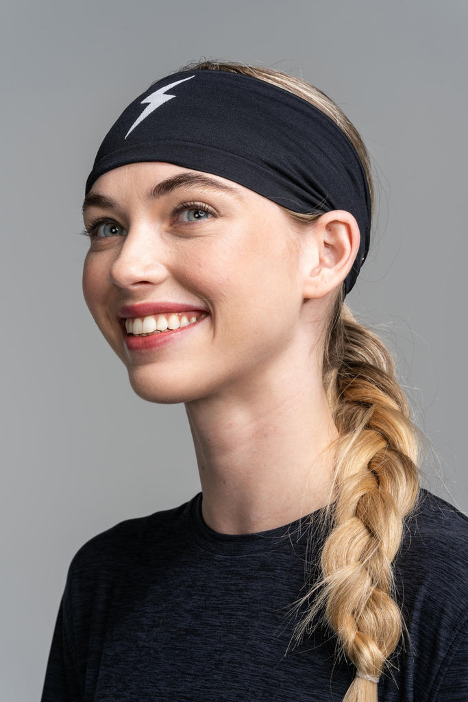 Knitted Performance Wide Headband - Black- quickbuy