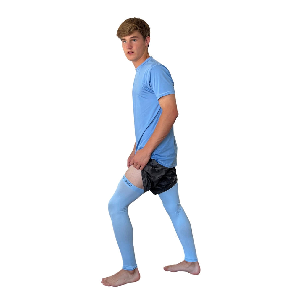 BRUCE BOLT Xtra Long Compression Leg Sleeves (pair) - BABY BLUE- thumb 6