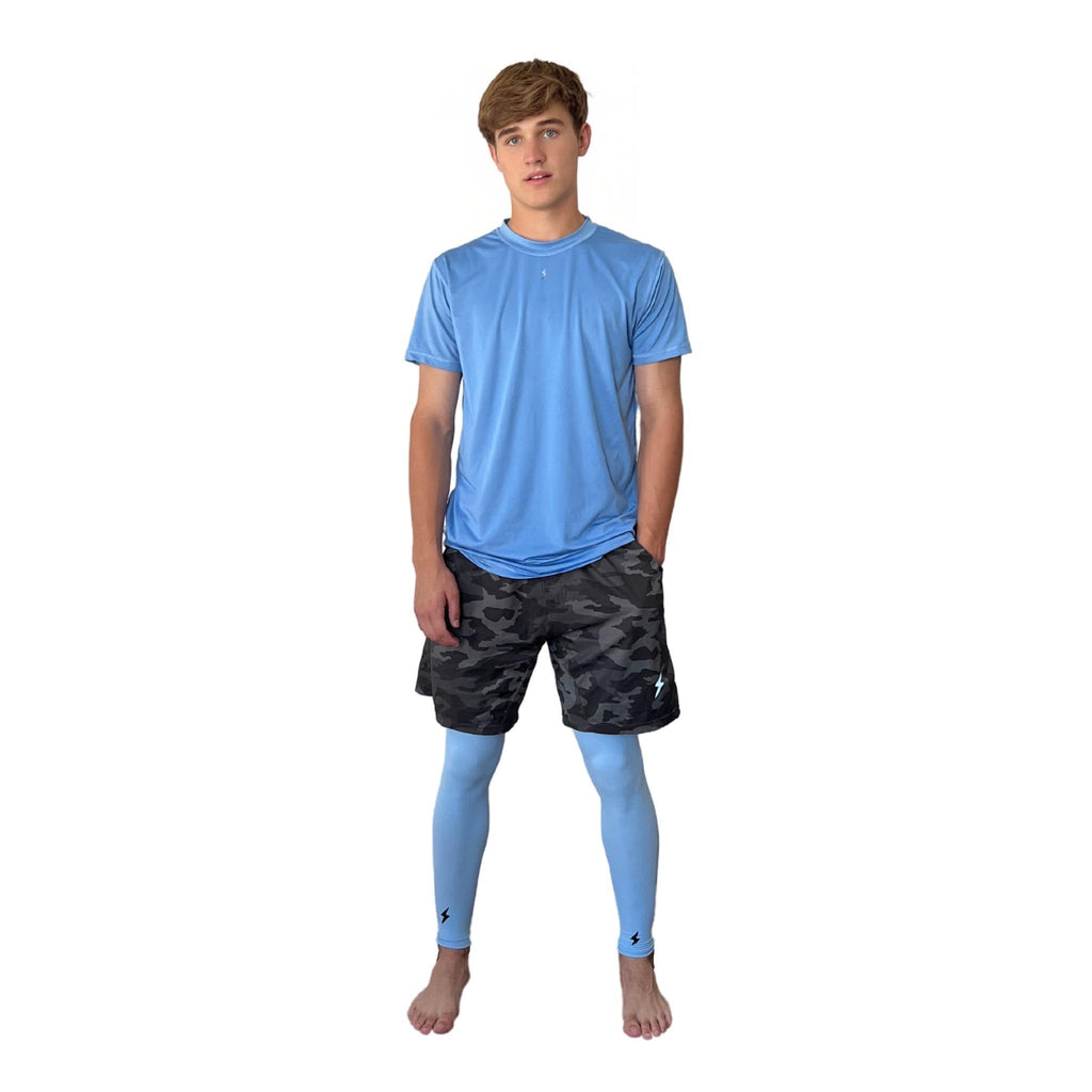 BRUCE BOLT Xtra Long Compression Leg Sleeves (pair) - BABY BLUE- thumb 5