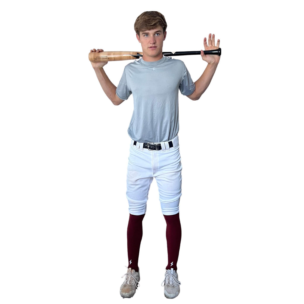 BRUCE BOLT Xtra Long Compression Leg Sleeves (pair) - MAROON- quickbuy