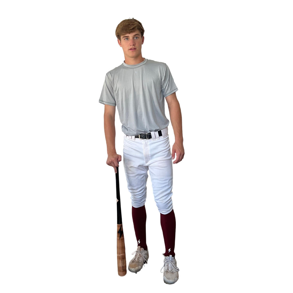 BRUCE BOLT Xtra Long Compression Leg Sleeves (pair) - MAROON- thumb 3