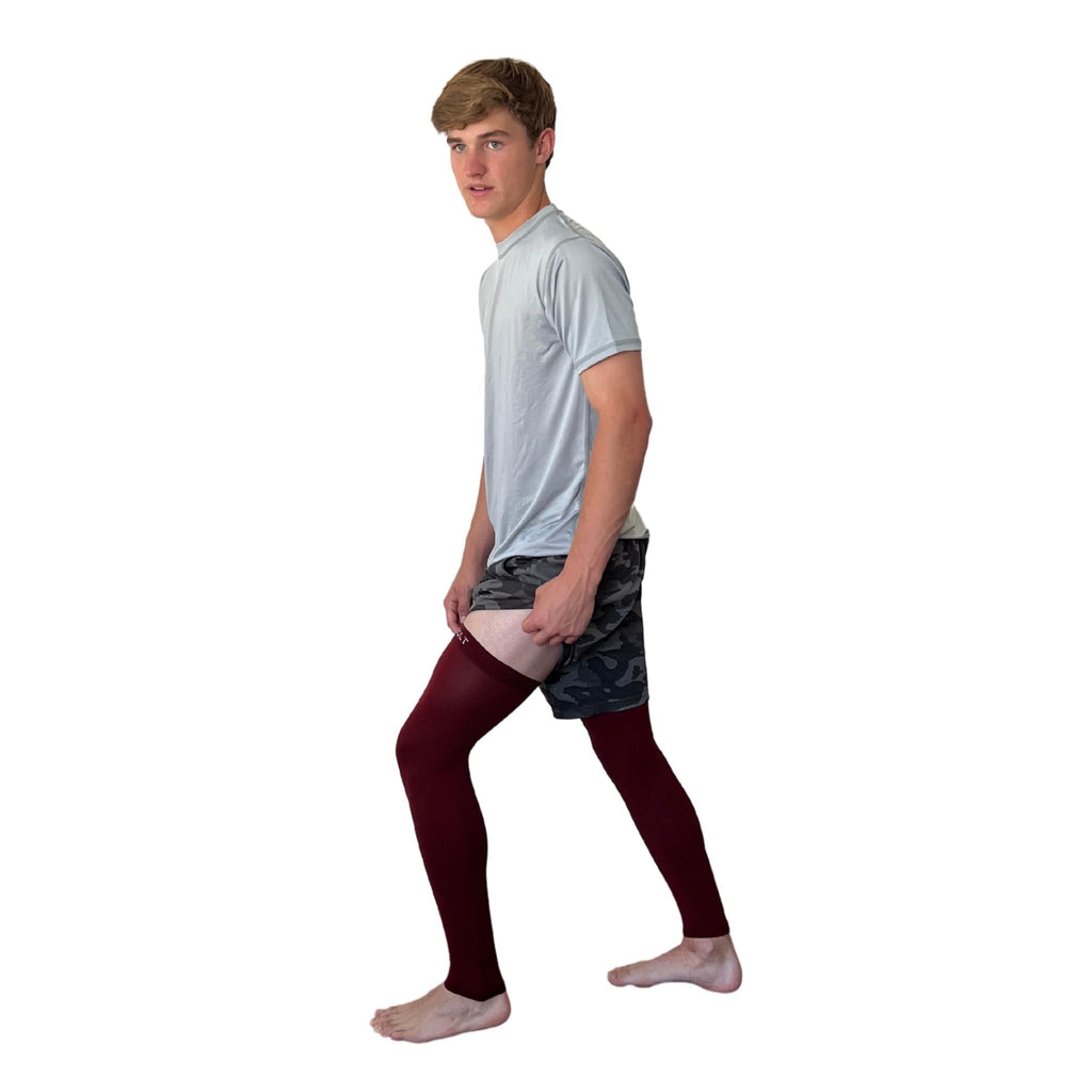BRUCE BOLT Xtra Long Compression Leg Sleeves (pair) - MAROON- thumb 6