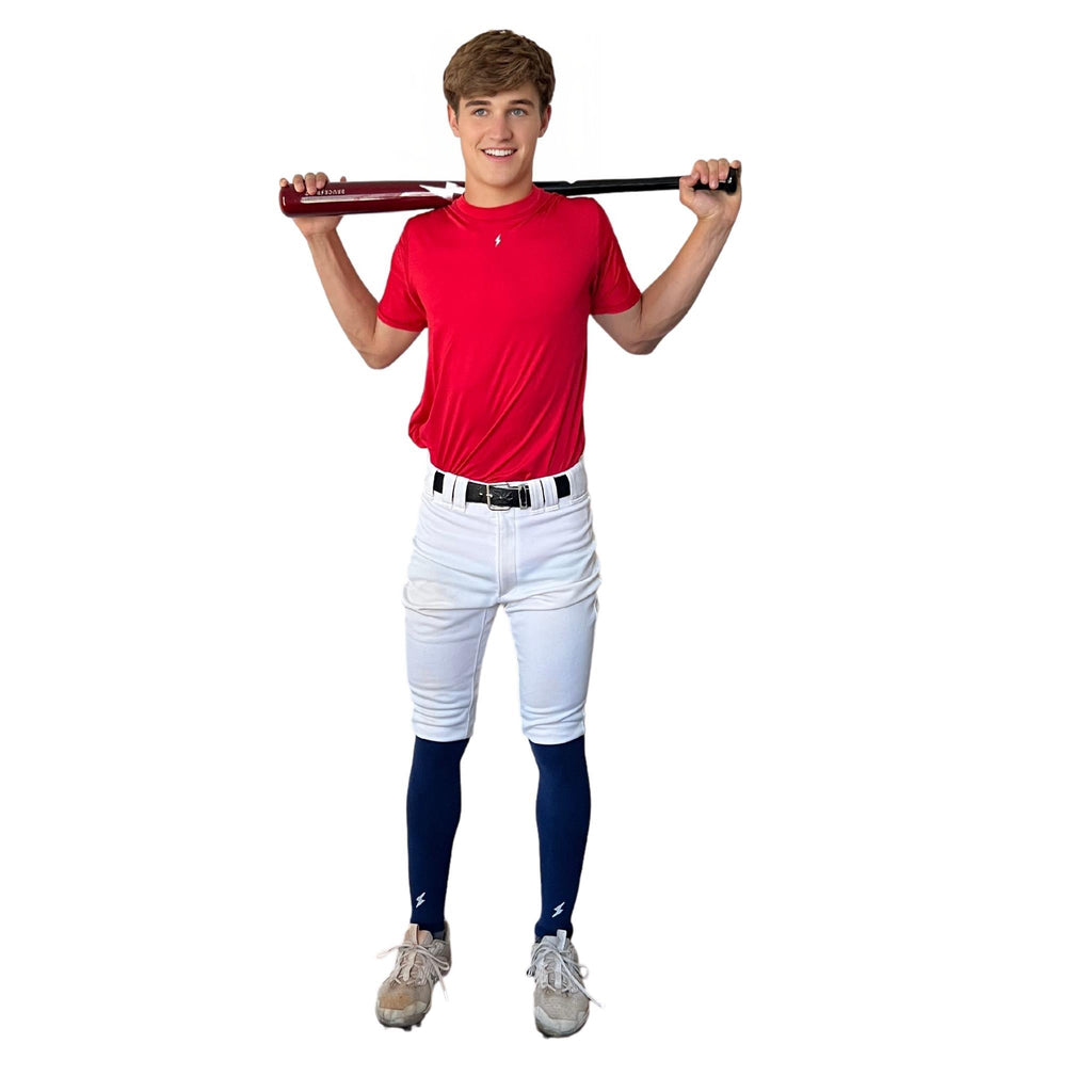 BRUCE BOLT Xtra Long Compression Leg Sleeves (pair) - NAVY- quickbuy