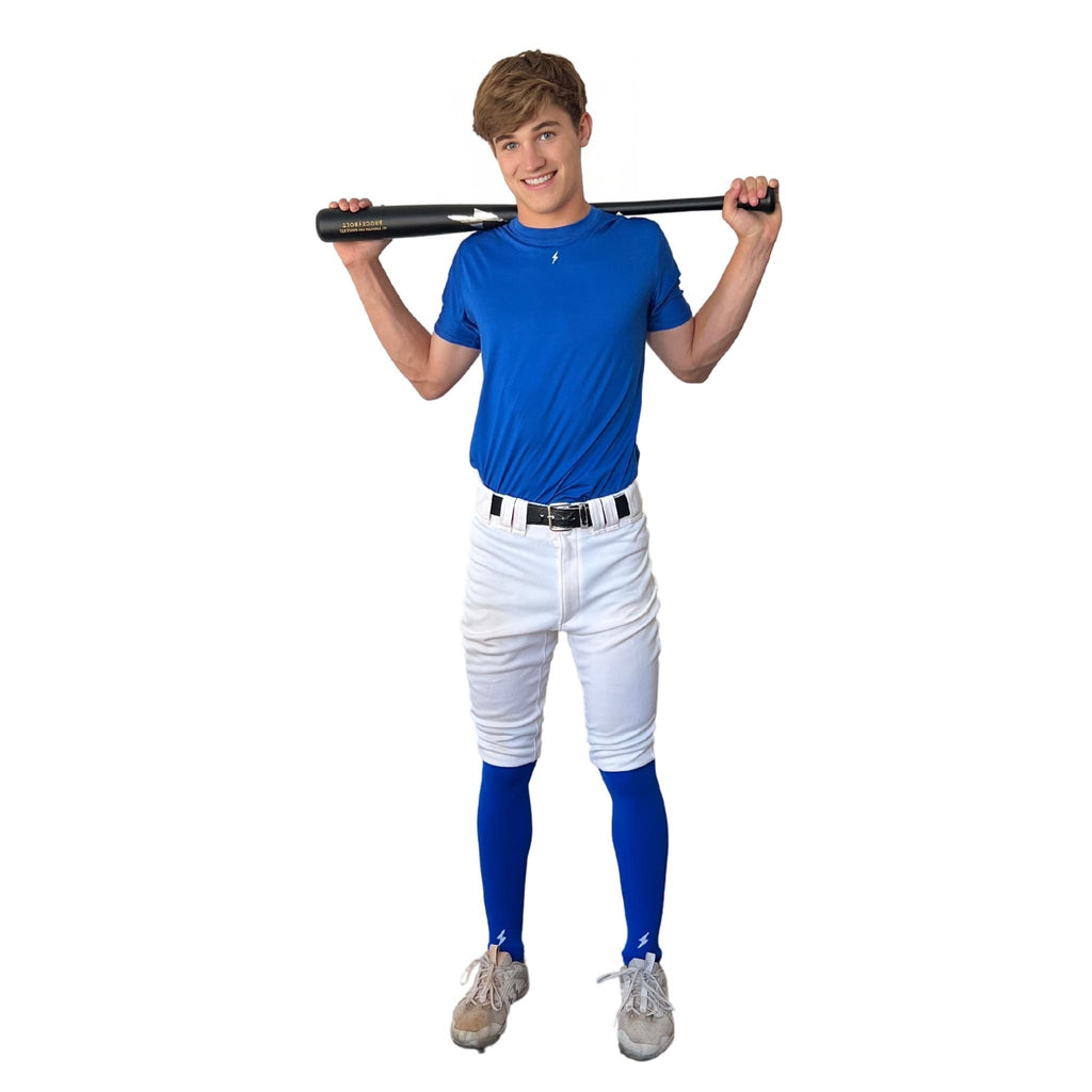 BRUCE BOLT Xtra Long Compression Leg Sleeves (pair) - ROYAL- quickbuy