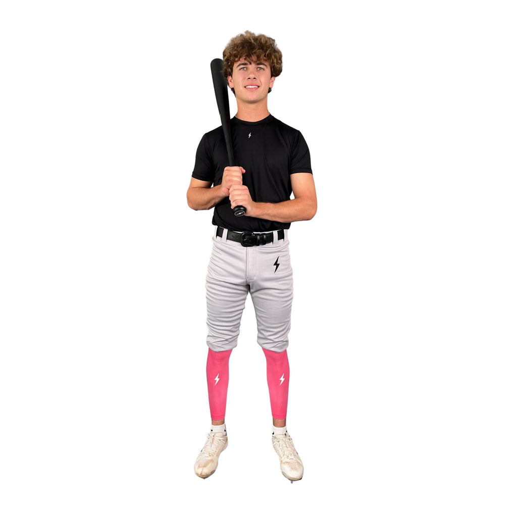 BRUCE BOLT Xtra Long Compression Leg Sleeves (pair) - DUSTY PINK- thumb 3