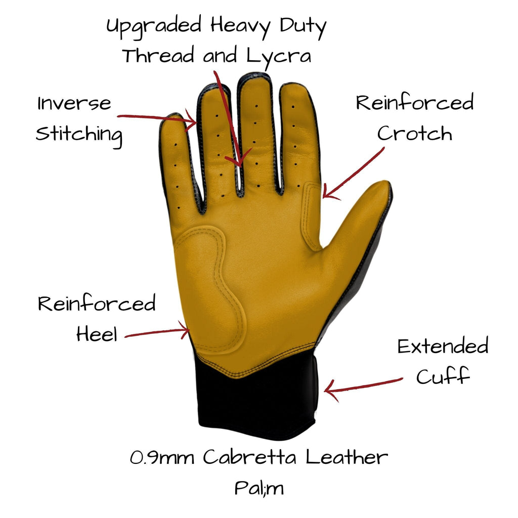 FACTORY DEFECT PREMIUM PRO Short Cuff Batting Gloves | BLACK- thumb 4