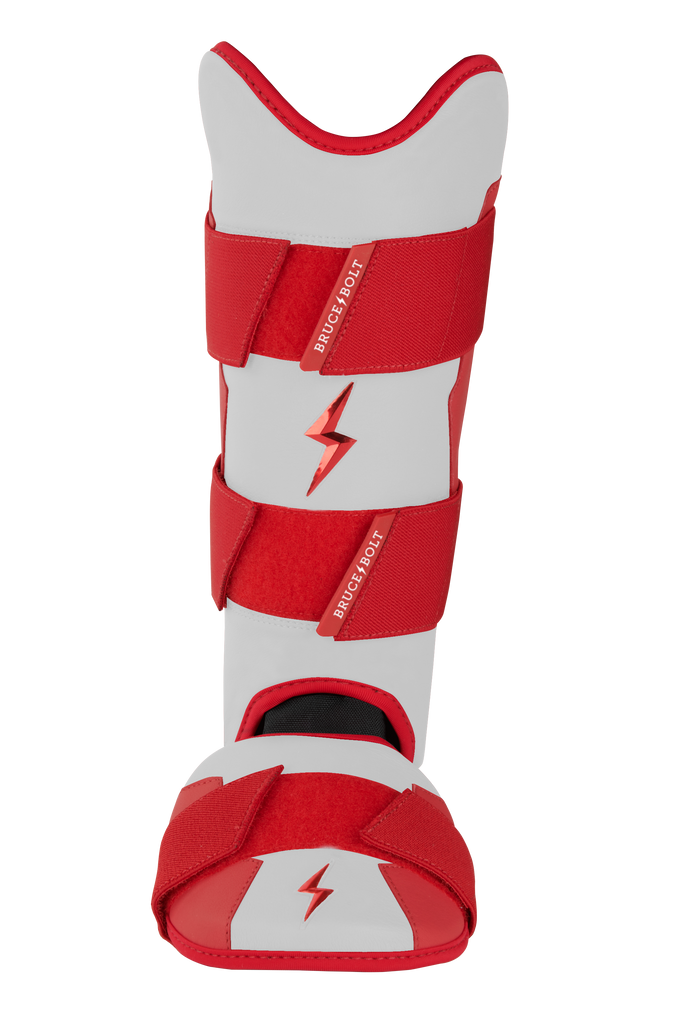 BRUCE BOLT Chrome Series Leg Guard - RED- quickbuy