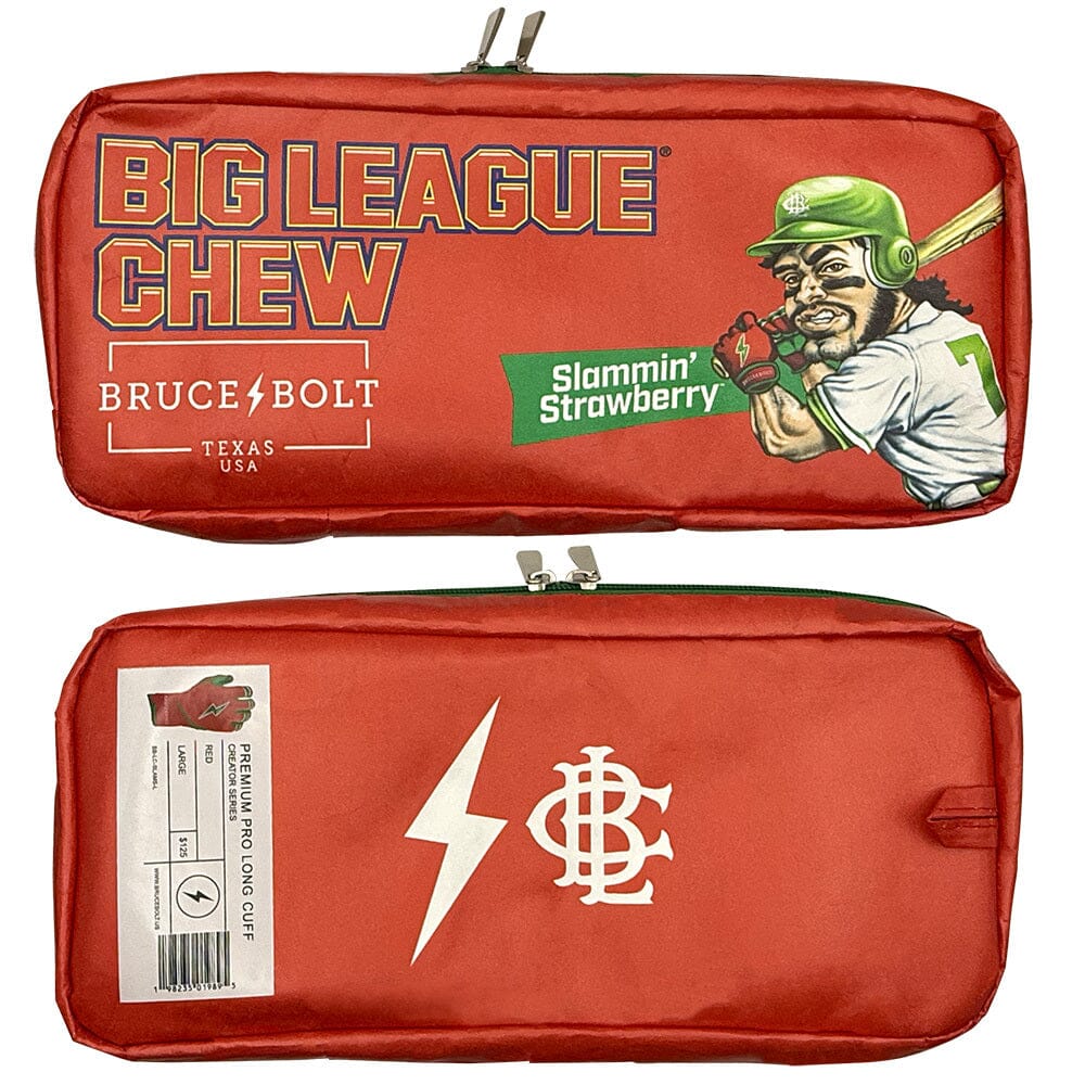 Limited Edition "Big League Chew"  Long Cuff Batting Gloves - SLAMMIN' STRAWBERRY- thumb 6