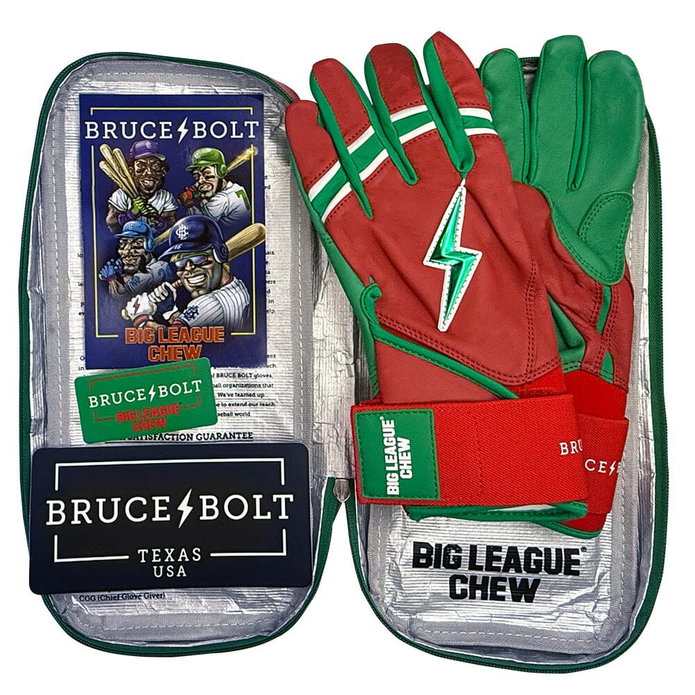 Limited Edition "Big League Chew" Short Cuff Batting Gloves - SLAMMIN' STRAWBERRY- thumb 7
