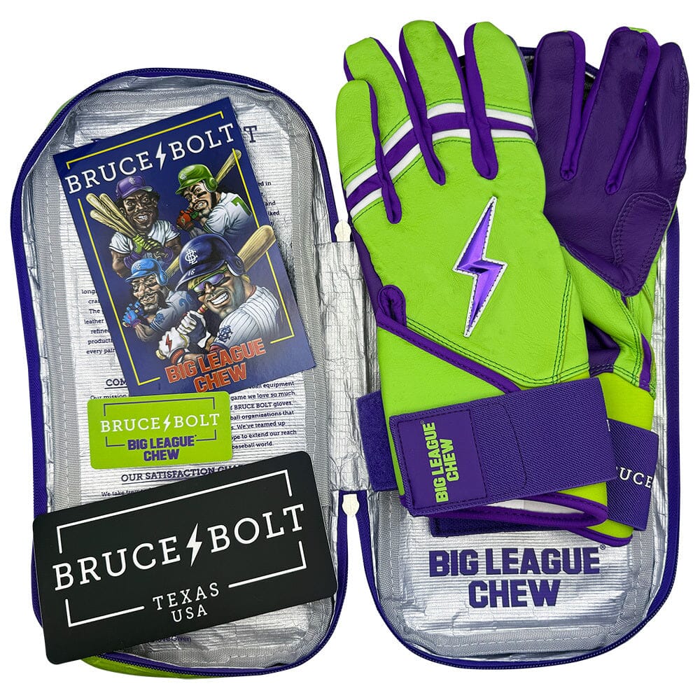 Big League Chew Collab Series Short Cuff Batting Gloves - Swingin' Sour Apple- thumb 7