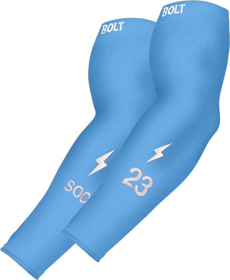 Personalized BRUCE BOLT Graduated Compression Premium Arm Sleeve - BABY BLUE- quickbuy