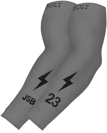 Personalized BRUCE BOLT Graduated Compression Premium Arm Sleeve - GREY - 1
