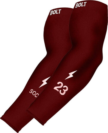 Personalized BRUCE BOLT Graduated Compression Premium Arm Sleeve - MAROON - 1
