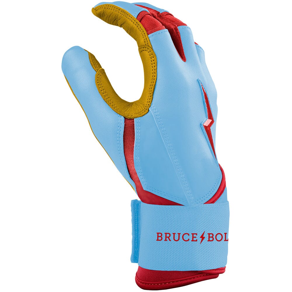 PREMIUM PRO BADER Series Long Cuff Batting Gloves | BABY BLUE- thumb 5