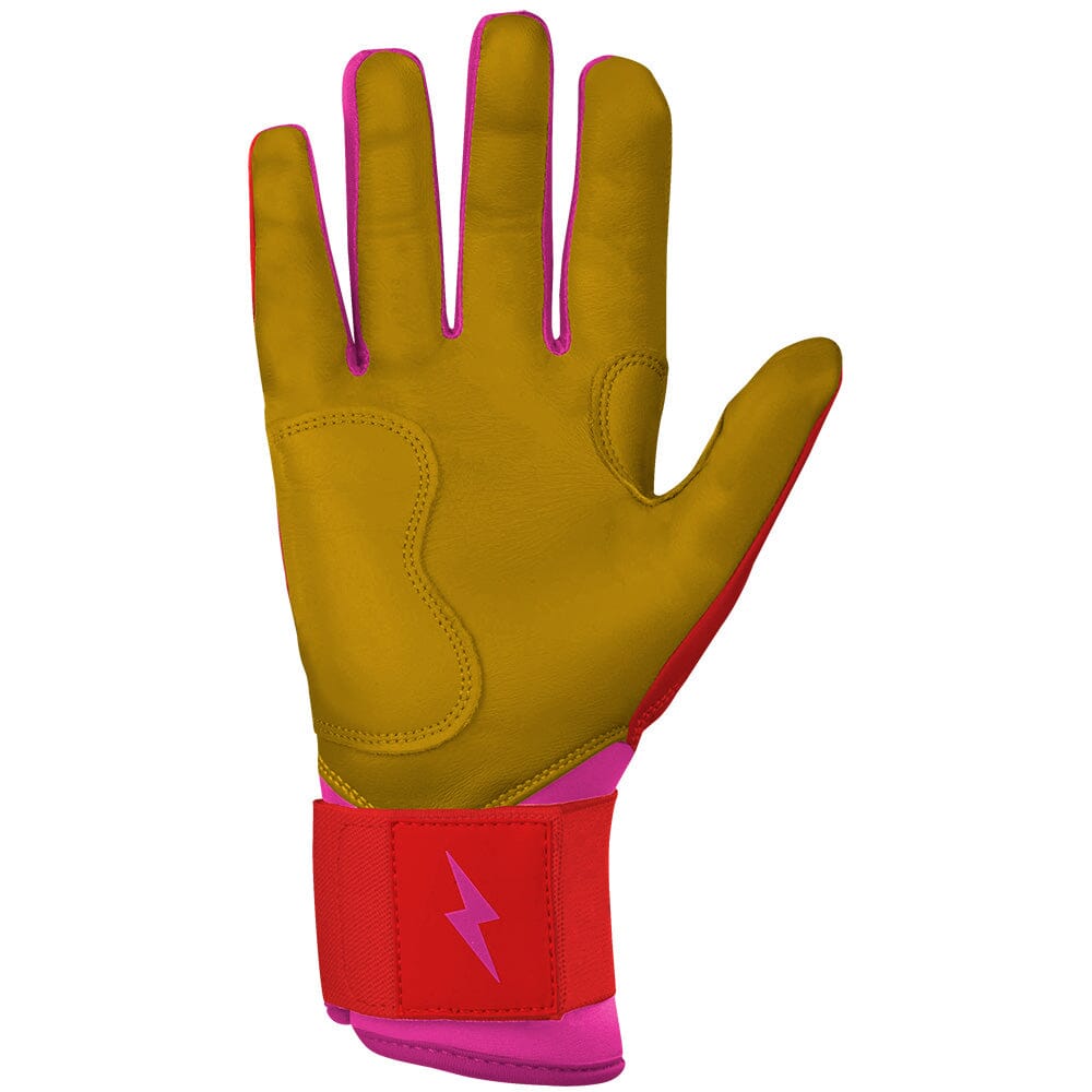 PREMIUM PRO BADER Series Long Cuff Batting Gloves | PINK- quickbuy