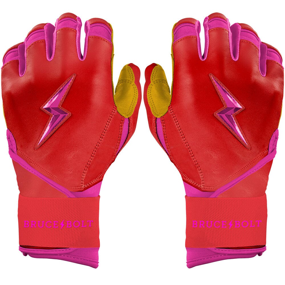 PREMIUM PRO BADER Series Long Cuff Batting Gloves | PINK- quickbuy