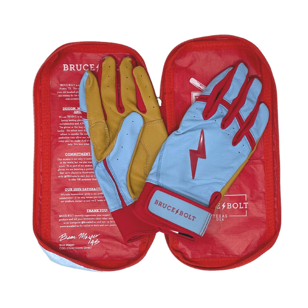 PREMIUM PRO BADER Series Short Cuff Batting Gloves | BABY BLUE- thumb 7