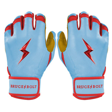 PREMIUM PRO BADER Series Short Cuff Batting Gloves | BABY BLUE - 1