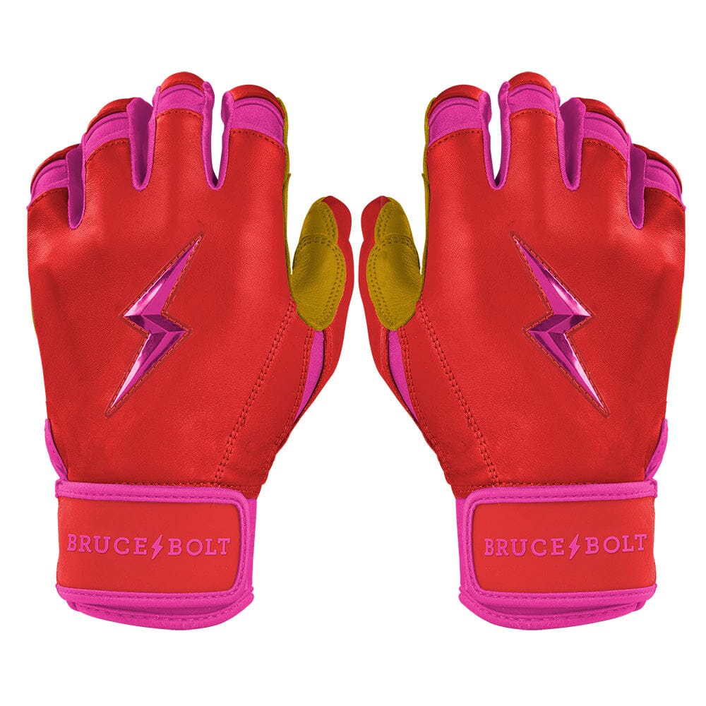 PREMIUM PRO BADER Series Short Cuff Batting Gloves | PINK- quickbuy