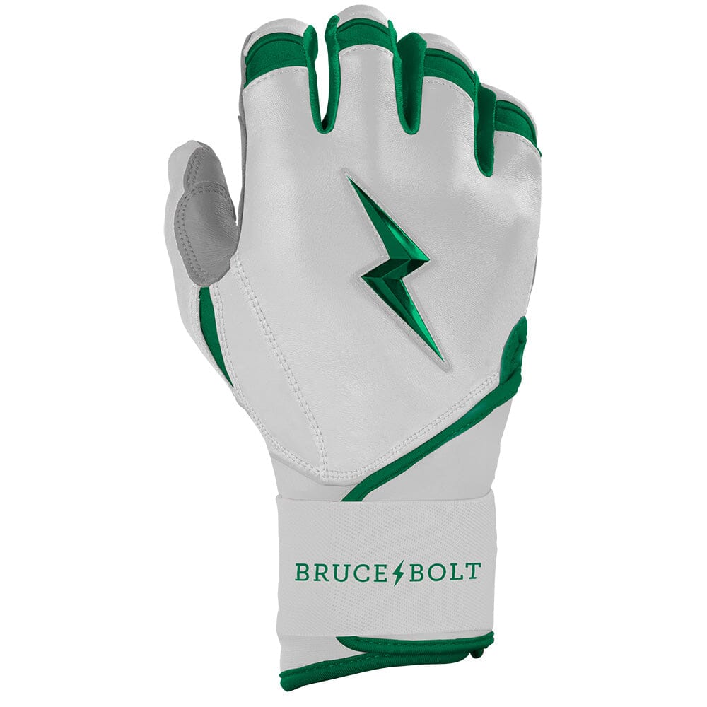 PREMIUM PRO CHROME Series Long Cuff Batting Gloves | GREEN- thumb 4