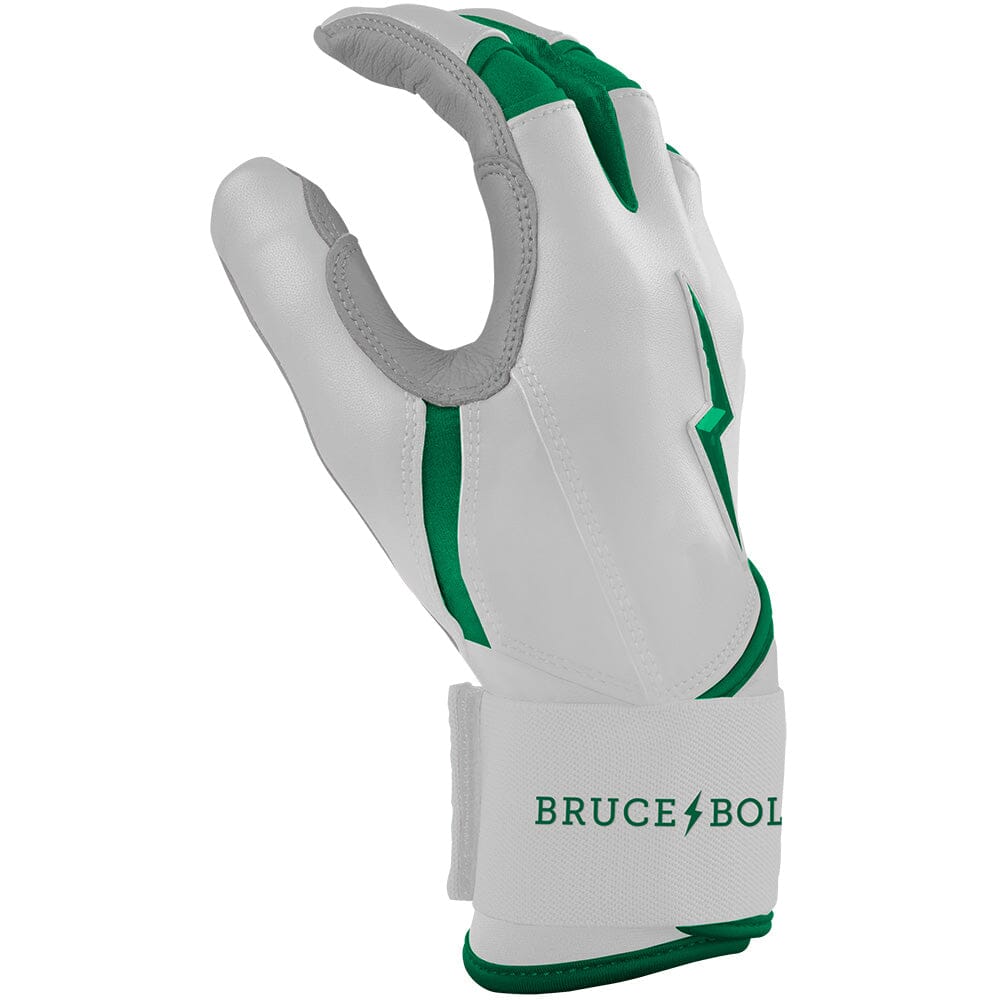 PREMIUM PRO CHROME Series Long Cuff Batting Gloves | GREEN- thumb 5