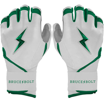 PREMIUM PRO CHROME Series Long Cuff Batting Gloves | GREEN - 1