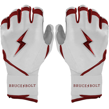 PREMIUM PRO CHROME Series Long Cuff Batting Gloves | MAROON - 1