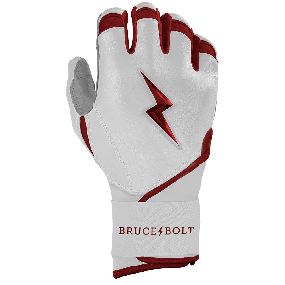 PREMIUM PRO CHROME Series Long Cuff Batting Gloves | MAROON- thumb 4