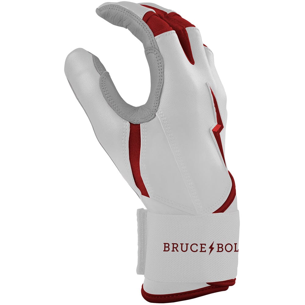 PREMIUM PRO CHROME Series Long Cuff Batting Gloves | MAROON- thumb 5