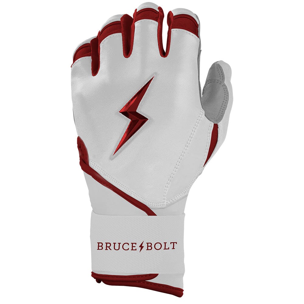 PREMIUM PRO CHROME Series Long Cuff Batting Gloves | MAROON- thumb 3
