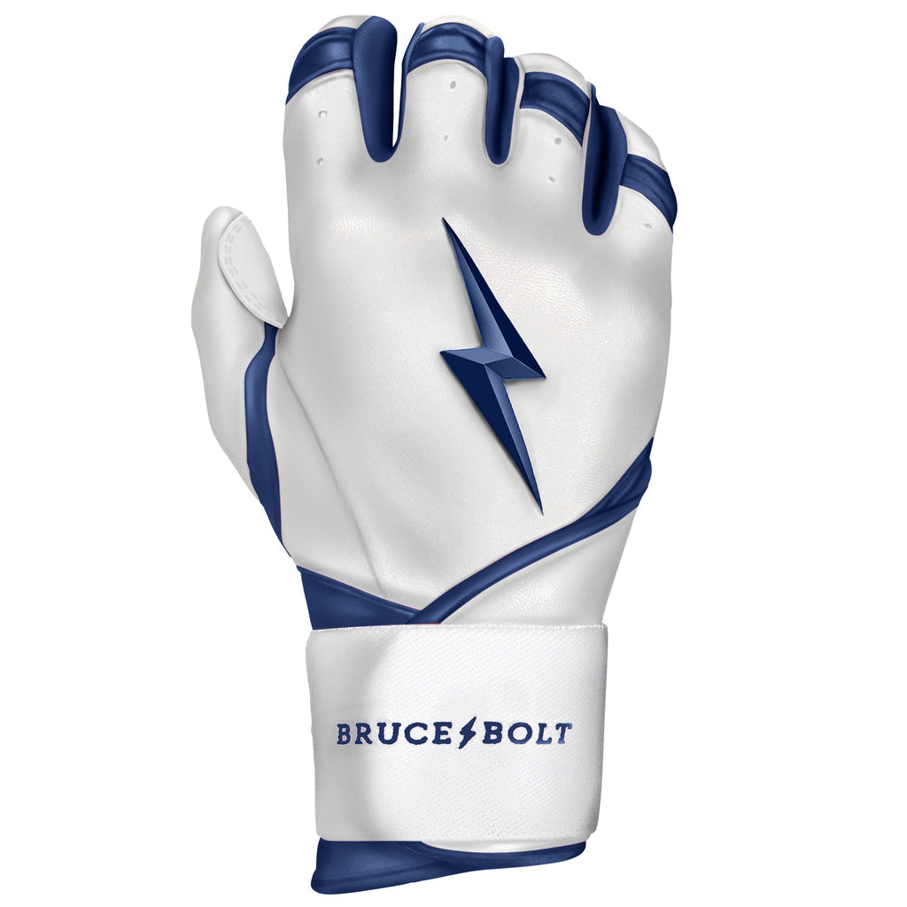 PREMIUM PRO CHROME Series Long Cuff Batting Gloves | NAVY- thumb 7