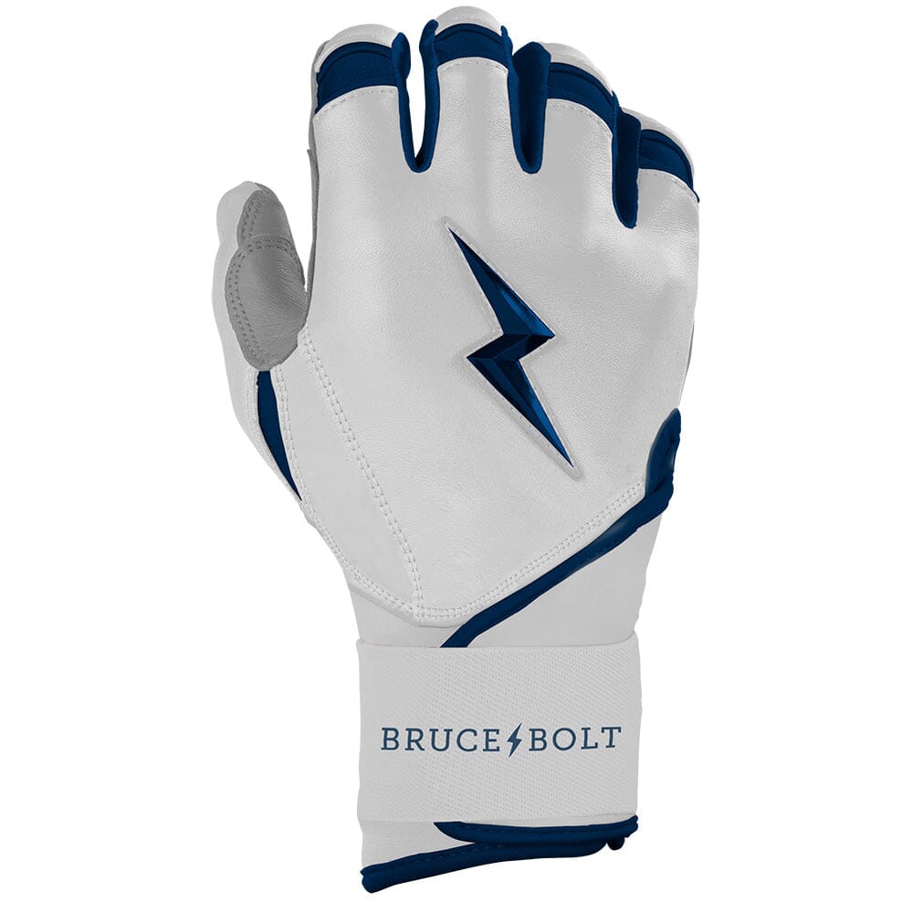 PREMIUM PRO CHROME Series Long Cuff Batting Gloves | NAVY- thumb 4