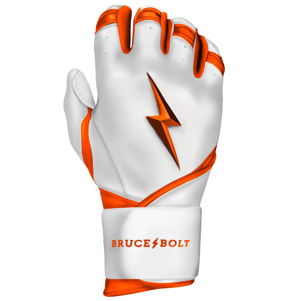 PREMIUM PRO CHROME Series Long Cuff Batting Gloves | ORANGE- thumb 7