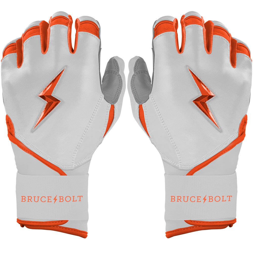 PREMIUM PRO CHROME Series Long Cuff Batting Gloves | ORANGE- quickbuy