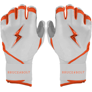 PREMIUM PRO CHROME Series Long Cuff Batting Gloves | ORANGE - 1