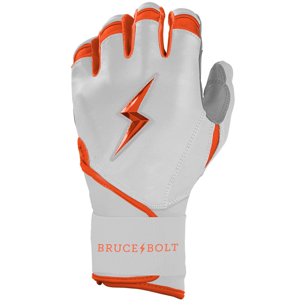 PREMIUM PRO CHROME Series Long Cuff Batting Gloves | ORANGE- thumb 3