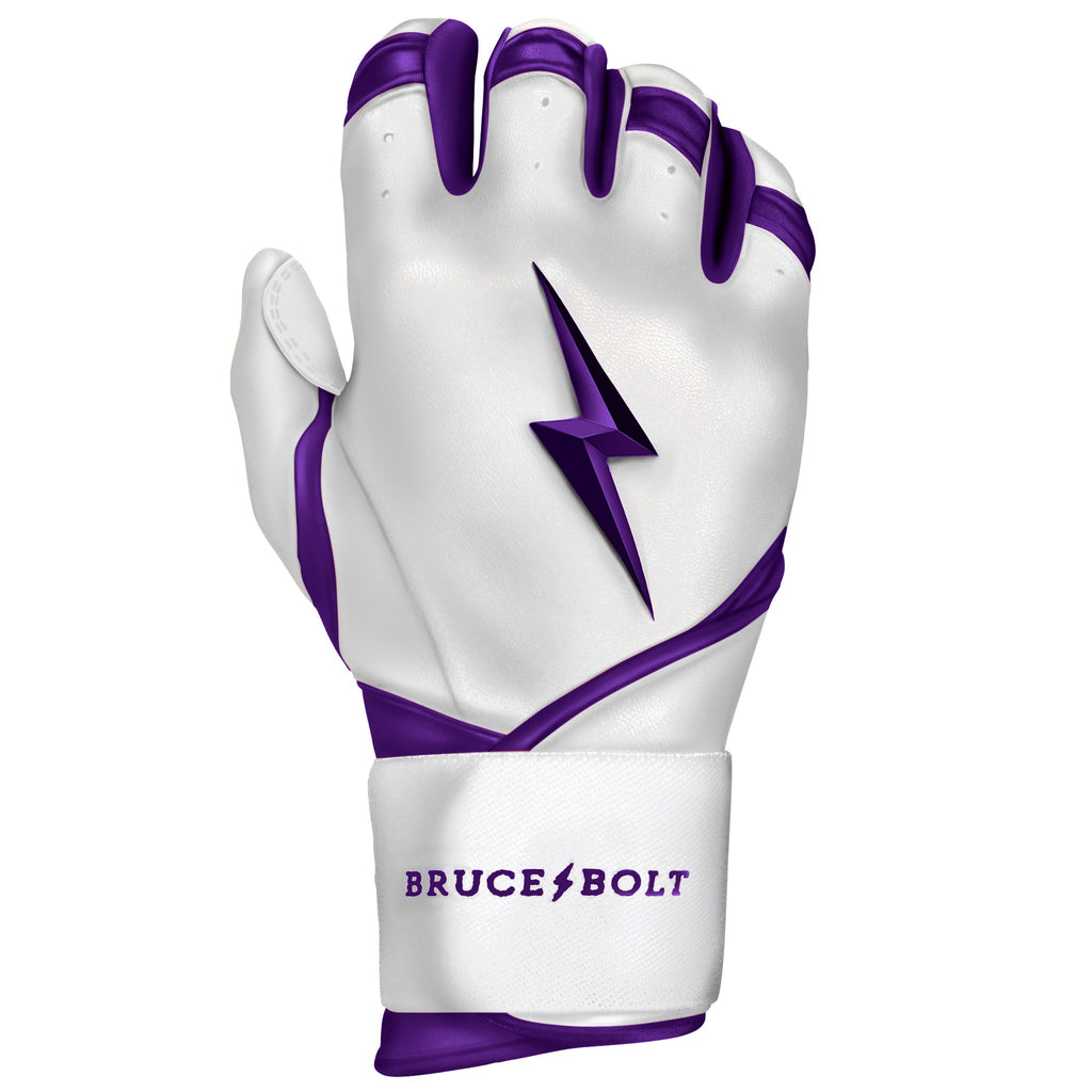 PREMIUM PRO CHROME Series Long Cuff Batting Gloves | PURPLE- thumb 7