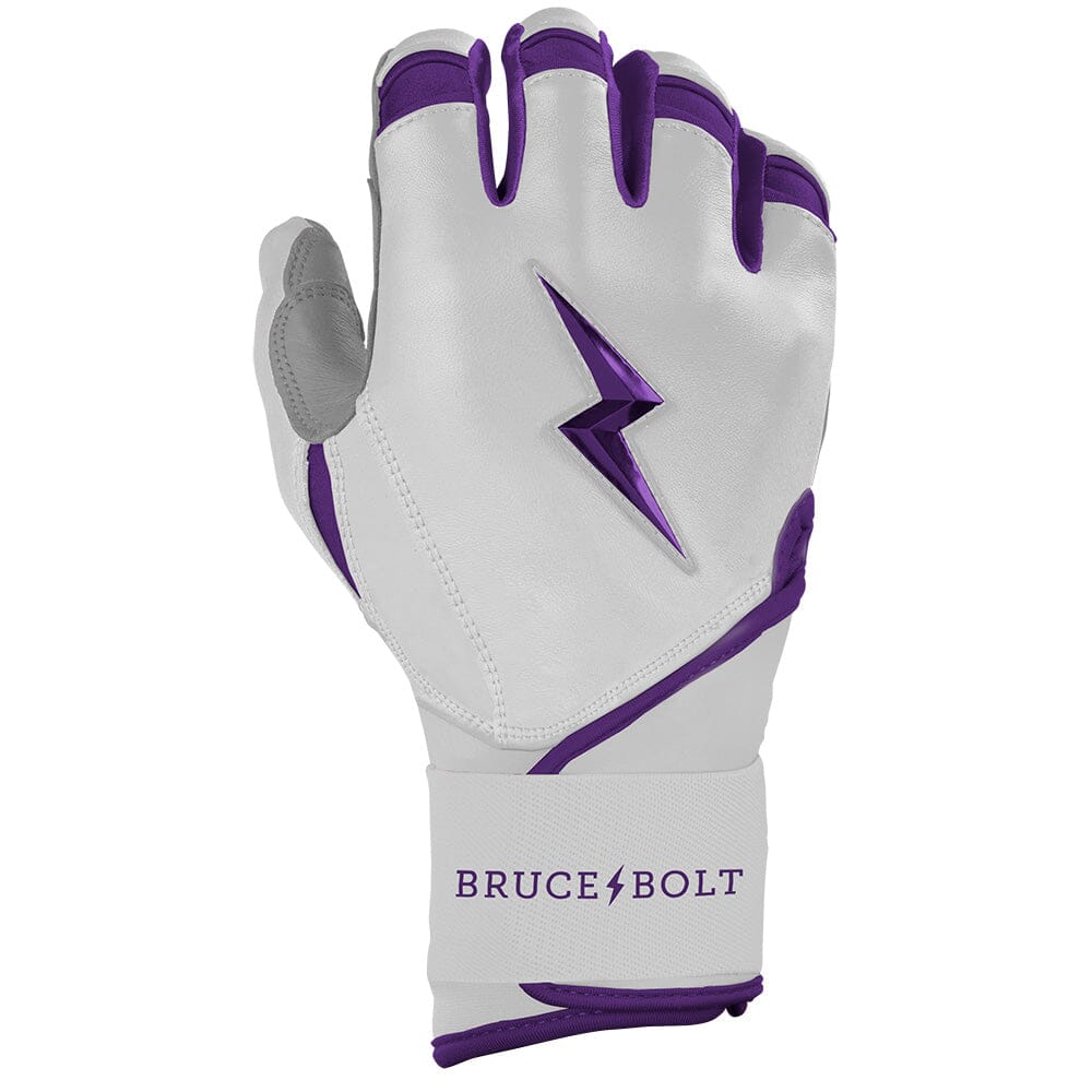 PREMIUM PRO CHROME Series Long Cuff Batting Gloves | PURPLE- thumb 4