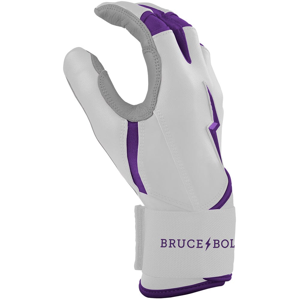 PREMIUM PRO CHROME Series Long Cuff Batting Gloves | PURPLE- thumb 5