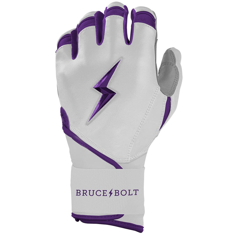 PREMIUM PRO CHROME Series Long Cuff Batting Gloves | PURPLE- thumb 3