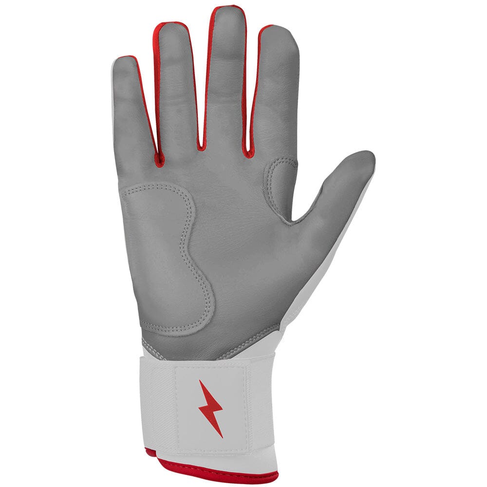 PREMIUM PRO CHROME Series Long Cuff Batting Gloves | RED- quickbuy