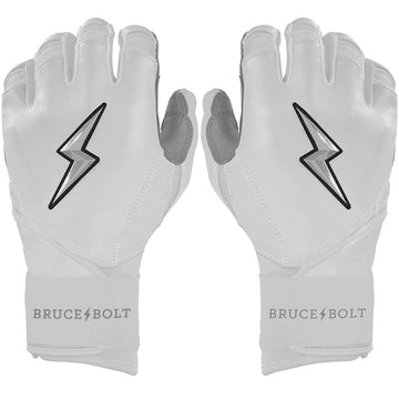 PREMIUM PRO CHROME Series Long Cuff Batting Gloves | WHITE - 1